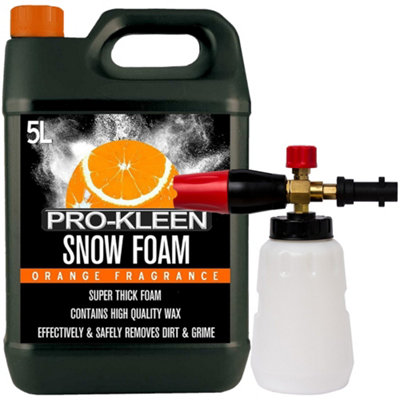 Pro-Kleen Orange Snow Foam Shampoo with Karcher K Series Snow Foam Lance Car Vehicle Pressure Washer Gun Soap Dispenser