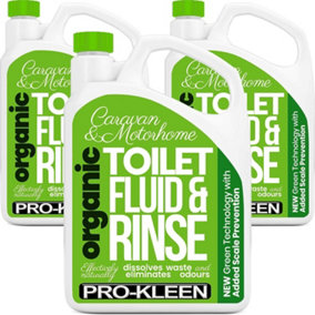 Pro-Kleen Organic Caravan Toilet Chemical Fluid Rinse Green Solution Cleaner 6L for Caravan and Motorhomes
