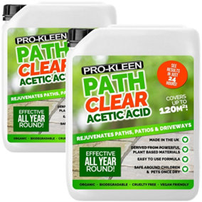 Pro-Kleen Path Cleaner Acetic Concentrated 30% - Glyphosate Free - See Results In Hours, Double Strength 10L