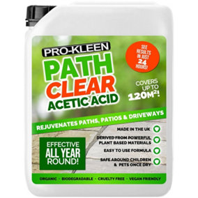 Pro-Kleen Path Cleaner Acetic Concentrated 30% - Glyphosate Free - See Results In Hours, Double Strength