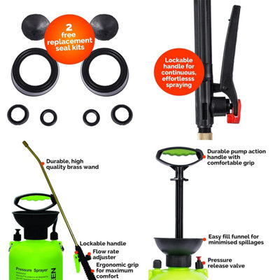 Pro-Kleen Path Cleaner AceticAcid Concentrated 30% 5L with 8L Garden Pump Sprayer - Glyphosate Free - Double Strength