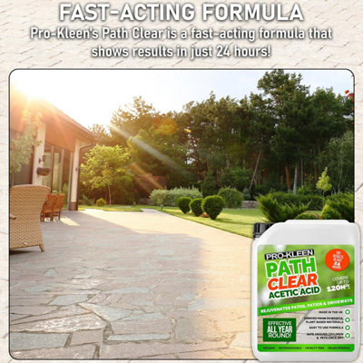 Pro-Kleen Path Cleaner AceticAcid Concentrated 30% 5L with 8L Garden Pump Sprayer - Glyphosate Free - Double Strength - 6