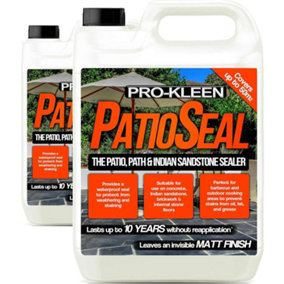 Pro-Kleen PatioSeal Matt Patio Sealant for Indian Sandstone, Concrete, Paths, Patios, Slate, Brick, Indoor 10L