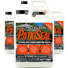 Pro-Kleen PatioSeal Matt Patio Sealant for Indian Sandstone, Concrete, Paths, Patios, Slate, Brick, Indoor 20L