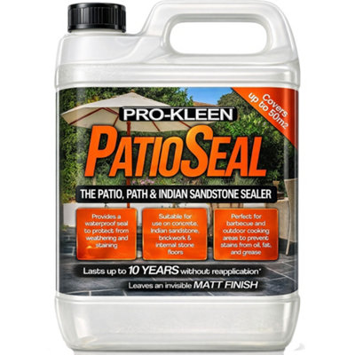Pro-Kleen PatioSeal Matt Patio Sealant for Indian Sandstone, Concrete ...