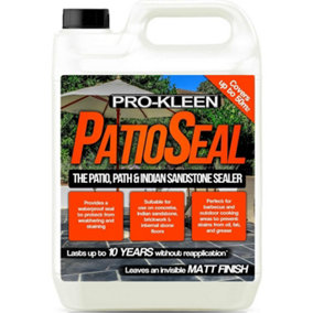 Pro-Kleen PatioSeal Matt Patio Sealant for Indian Sandstone, Concrete, Paths, Patios, Slate, Brick, Indoor 5L