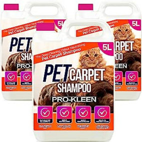 Pro-Kleen Pet Carpet Cleaner Professional Upholstery Extraction Shampoo Solution, with reactivating Odour Treatment 15L