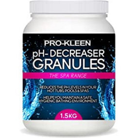 Pro-Kleen pH Minus Decreaser Reducer Granules - Reduces The pH Levels of Pools, Spas and Hot Tubs - Easy to Use 1.5 KG