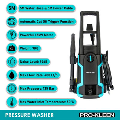 Pro-Kleen Pressure Power Jet Washer Electric High Performance Cleaner