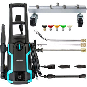 Pro-Kleen Pressure Washer For Patio and Car 1600W with Chassis Undercarriage Cleaner and Lance with 5 Spray Adapters