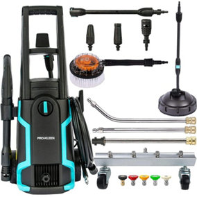 Pro-Kleen Pressure Washer Jet Power Cleaner With Chassis Cleaner, Patio Attachment And Rotary Brush