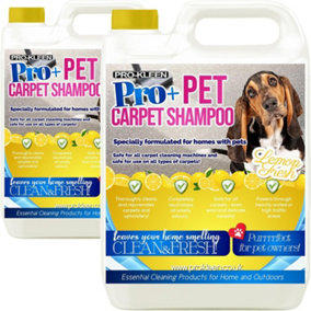 Pro-Kleen Pro+ Carpet And Upholstery Shampoo Removes Pet Deposits & Odours 4 in 1 Concentrate Lemon Fresh 10L
