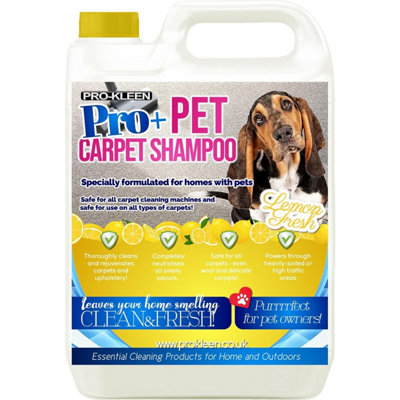Pro-Kleen Pro+ Carpet And Upholstery Shampoo Removes Pet Deposits & Odours 4 in 1 Concentrate Lemon Fresh 5L