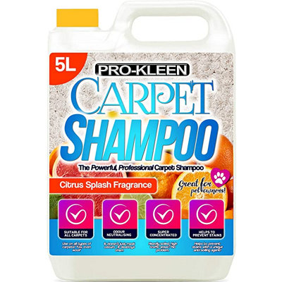 Pro-Kleen Professional Carpet Shampoo - Citrus Fragrance 5L - High Concentrate Cleaning Solution