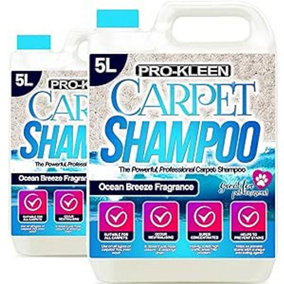 Pro-Kleen Professional Carpet & Upholstery Shampoo Ocean Fresh Fragrance 10L High Concentrate Cleaning Solution