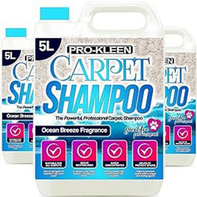 Pro-Kleen Professional Carpet & Upholstery Shampoo Ocean Fresh Fragrance 15L High Concentrate Cleaning Solution