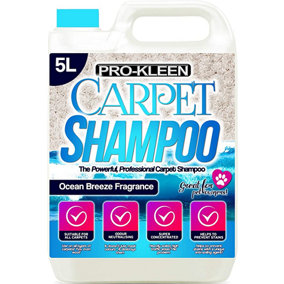 Pro-Kleen Professional Carpet & Upholstery Shampoo Ocean Fresh Fragrance 5L High Concentrate Cleaning Solution