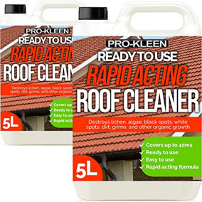Pro-Kleen Rapid Acting Roof Cleaner - Removes Dirt, Grime, Lichen, Black Spots and More - Easy and Ready to Use Formula (10 L)