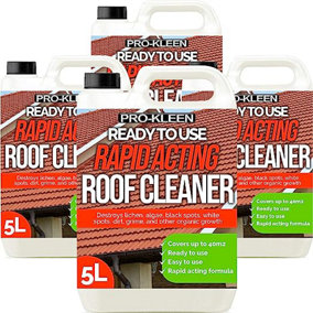 Pro-Kleen Rapid Acting Roof Cleaner - Removes Dirt, Grime, Lichen, Black Spots and More - Easy and Ready to Use Formula (20L)