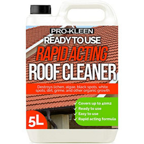 Pro-Kleen Rapid Acting Roof Cleaner - Removes Dirt, Grime, Lichen, Black Spots and More - Easy and Ready to Use Formula (5 Litres)