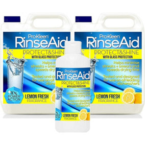 Pro-Kleen Rinse Aid (10L + 500ml) - Lemon Fresh - Protect & Shine With Added Glass Protection
