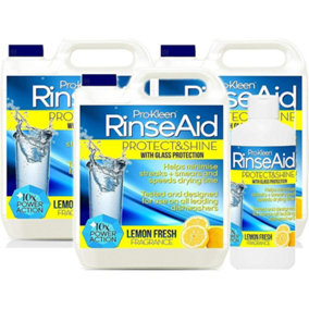 Pro-Kleen Rinse Aid (15L + 500ml) - Lemon Fresh - Protect & Shine With Added Glass Protection