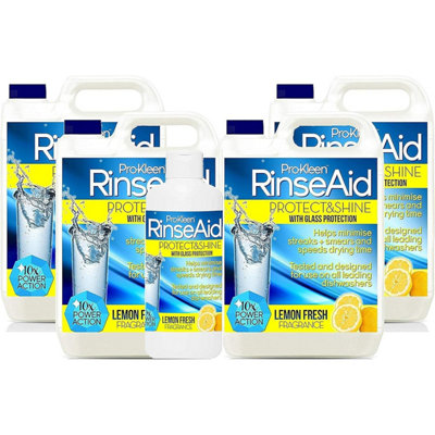 Pro-Kleen Rinse Aid (20L + 500ml) - Lemon Fresh - Protect & Shine With Added Glass Protection