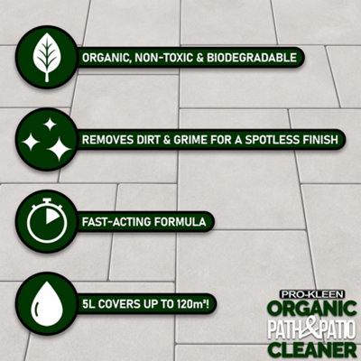 Pro-Kleen Simply Spray and Walk Away Organic Path and Patio Cleaner Concentrate Fluid 5L Safe for Pets and Children