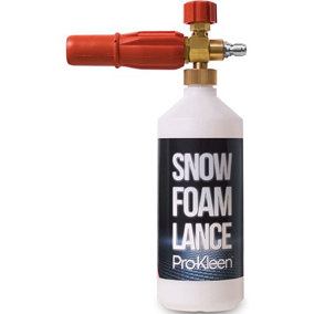 Pro-Kleen Snow Foam Lance 1/4" Quick Release For Car Wash, Adjustable Nozzle High Pressure Washer Soap Dispenser Bottle 1L