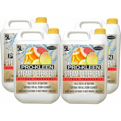 Pro-Kleen Steam Mop Detergent - Citrus Fragrance, High Concentrate Cleaning Solution with Built in Water Softener 20L