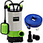 Pro-Kleen Submersible Water Pump 1100w Electric for Clean or Dirty Water with Float Switch With 15m Layflat Hose