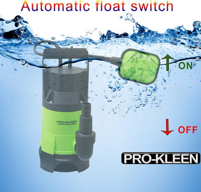Pro-Kleen Submersible Water Pump Electric 400W with 15m Heavy Duty Layflat Hose for Clean or Dirty Water