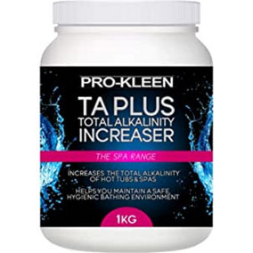 Pro-Kleen TA Plus Total Alkalinity Increaser - Increases Alkaline Levels in Pools, Hot Tubs & Spas - Balances pH Levels 1kg