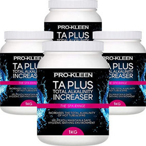 Pro-Kleen TA Plus Total Alkalinity Increaser - Increases Alkaline Levels in Pools, Hot Tubs & Spas - Balances pH Levels 4kg