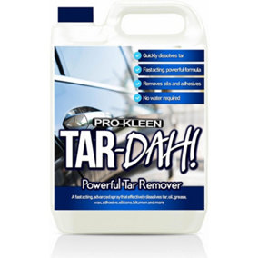 Pro-Kleen Tar-Dah Tar Remover. Powerful Tar And Bug Remover For Cars 5L