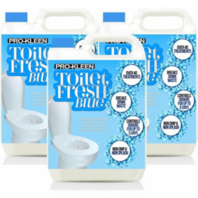 Pro-Kleen Toilet Fresh Flush Cleaning Liquid 15L - Concentrate, Easy to Use, Blue Fluid Formula for Caravans, Motorhomes & Boats