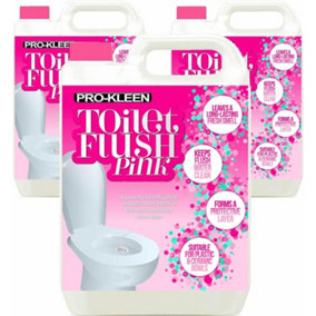 Pro-Kleen Toilet Fresh Flush Cleaning Liquid 15L - Concentrate, Easy to Use, Pink Fluid Formula for Caravans, Motorhomes & Boats