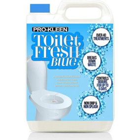 Pro-Kleen Toilet Fresh Flush Cleaning Liquid 5L - Concentrate, Easy to Use, Blue Fluid Formula for Caravans, Motorhomes & Boats