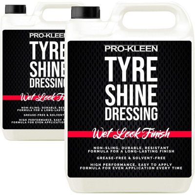 Pro-Kleen Tyre Shine Dressing - Wet Look Non-Sling & Solvent Free Formula - Tyre Protector Easy to Use Formula (10 Litres)