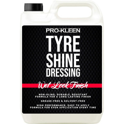 Pro-Kleen Tyre Shine Dressing - Wet Look Non-Sling & Solvent Free Formula - Tyre Protector Easy to Use Formula (5 Litres)