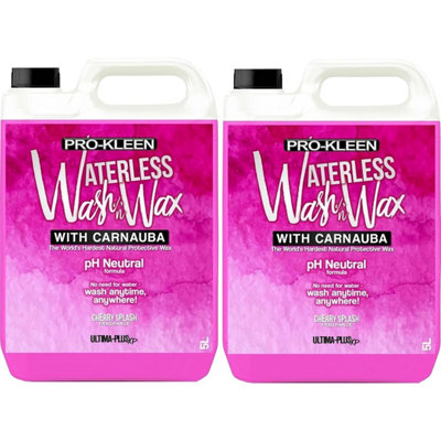 Pro-Kleen Ultima-Plus XP pH Neutral 2x 5 Litres Cherry Splash Car Cleaner Waterless Wash & Wax with Carnauba