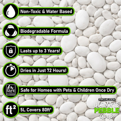 Pro-Kleen Ultimate Pebble Glue 5L (Covers 80 ft2) Pebble Glue Binder ...