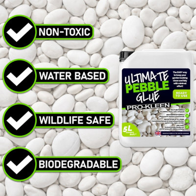 Pro-Kleen Ultimate Pebble Glue 5L (Covers 80 ft2) Pebble Glue Binder ...