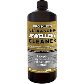 Pro-Kleen Ultrasonic Jewellery Cleaner Solution 1 Litre Concentrated Fluid For Ultrasonic Machines - Removes Oils, Scale, Dirt