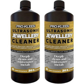 Pro-Kleen Ultrasonic Jewellery Cleaner Solution 2 Litre Concentrated Fluid For Ultrasonic Machines - Removes Oils, Scale, Dirt
