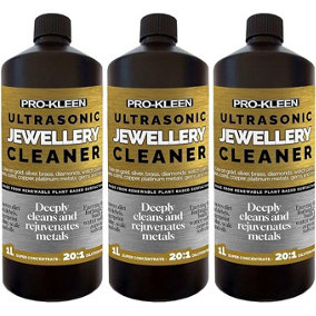 Pro-Kleen Ultrasonic Jewellery Cleaner Solution 3 Litre Concentrated Fluid For Ultrasonic Machines - Removes Oils, Scale, Dirt