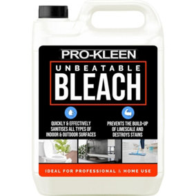 Pro-Kleen Unbeatable Bleach - Kills Germs and Bacteria - Removes Odours, Prevents Limescale & Removes Stains 5L