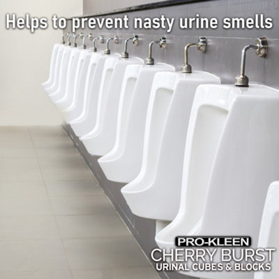 Pro-Kleen Urinal Channel Blocks 2x 3KG - Cherry Fragrance - Non PDCB - Slow Dissolving - 30 Day Control - 4