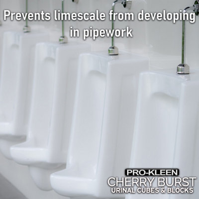 Pro-Kleen Urinal Channel Blocks 2x 3KG - Cherry Fragrance - Non PDCB - Slow Dissolving - 30 Day Control - 5