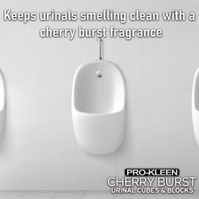 Pro-Kleen Urinal Channel Blocks 2x 3KG - Cherry Fragrance - Non PDCB - Slow Dissolving - 30 Day Control - 6
